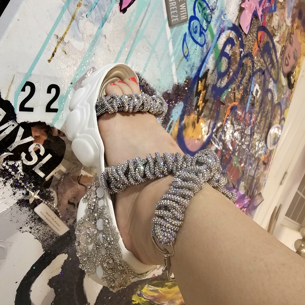 Custom rhinestone sbeaker sandals